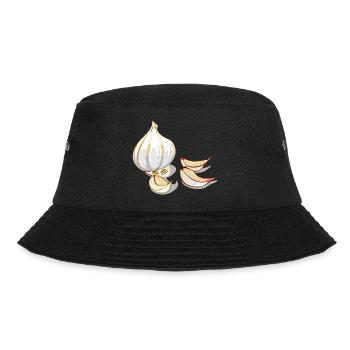 knoblauch garlic veggie gemuese vegetables5 - Bucket Hat - Schwarz - Vorne - Lela (165cm)