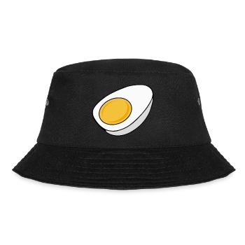Ei gekocht zur Hälfte geteilt - Bucket Hat - Schwarz - Vorne - Lela (165cm)