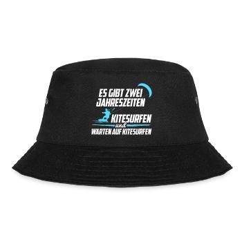 Kitesurfen Jahreszeiten - Bucket Hat - Schwarz - Vorne - Lela (165cm)