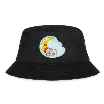 Sleeping teddy bear on the moon - Bucket Hat - black - Front - Lela (165cm)