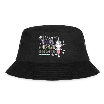 I am a Unicorn & Mermaid unicorn mermaid - Bucket Hat - black - Front - Lela (165cm)