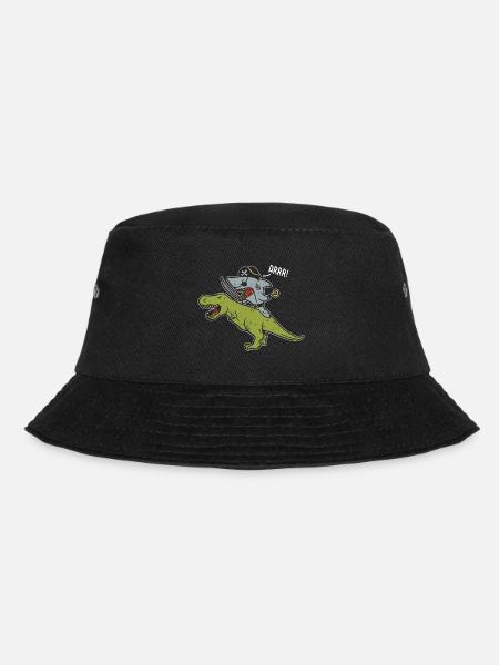 Hai rides dinosaurs - Bucket Hat - black