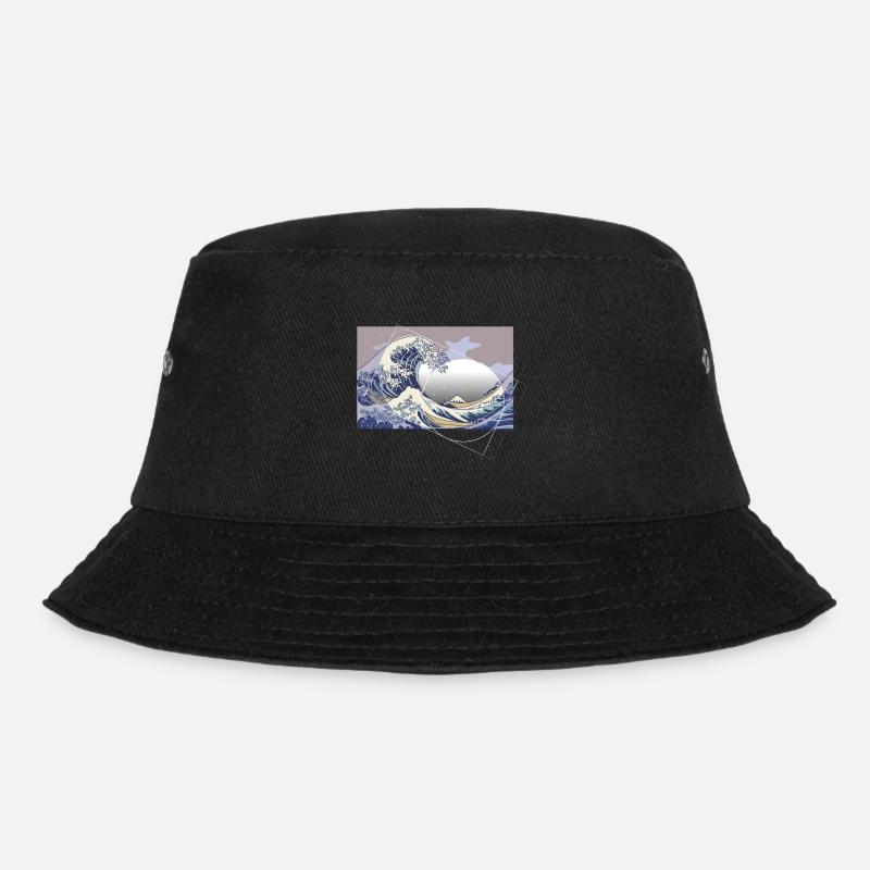 Hokusai Meets Fibonacci - Bucket Hat - Schwarz