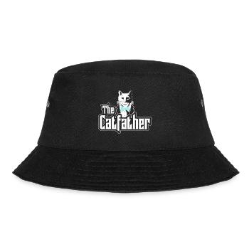 The Catfather Katze - Lustiges Design - Bucket Hat - Schwarz - Vorne - Lela (165cm)