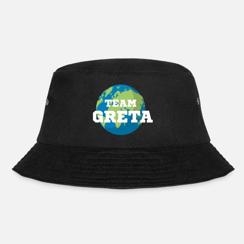Team Greta weiss Erde - Bucket Hat - Schwarz