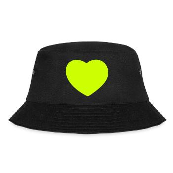 Heart yellow - Bucket Hat - black - Front - Lela (165cm)