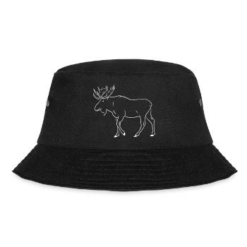 Elch Hirsch Geweih Rentier Geschenk Geschenkidee - Bucket Hat - Schwarz - Vorne - Lela (165cm)