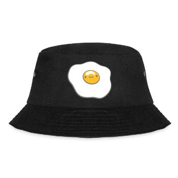 Spiegelei mit Gesicht - Bucket Hat - Schwarz - Vorne - Lela (165cm)