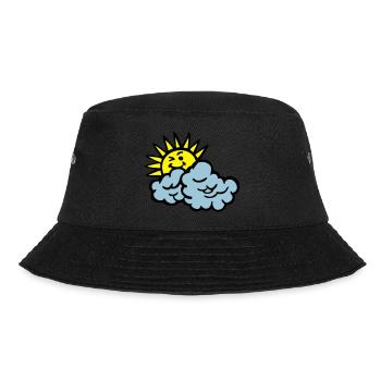 Wolke Lächeln Sonne - Bucket Hat - Schwarz - Vorne - Lela (165cm)
