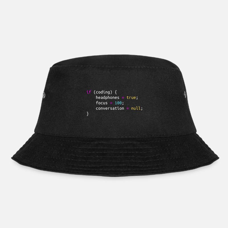 Lustiges Geschenk für Programmierkopfhörer beim Codieren - Bucket Hat - Schwarz