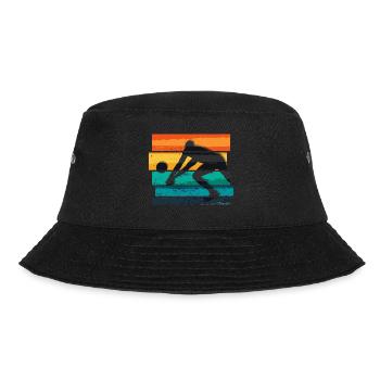 Volleyball silhouette retro vintage - Bucket Hat - black - Front - Lela (165cm)