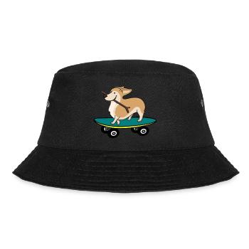 Dog on skateboard - Bucket Hat - black - Front - Lela (165cm)