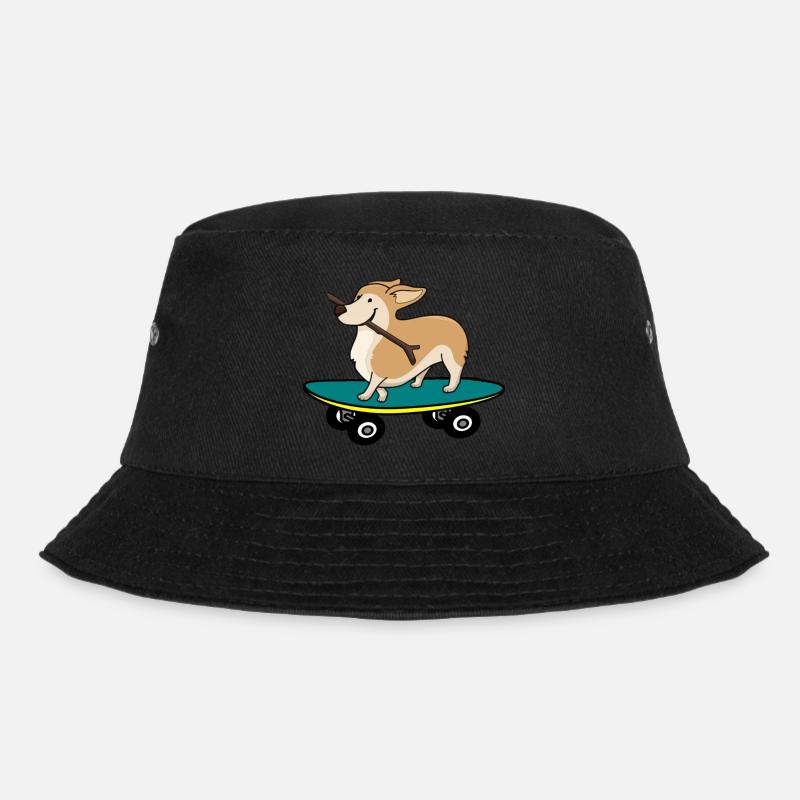 Dog on skateboard - Bucket Hat - black
