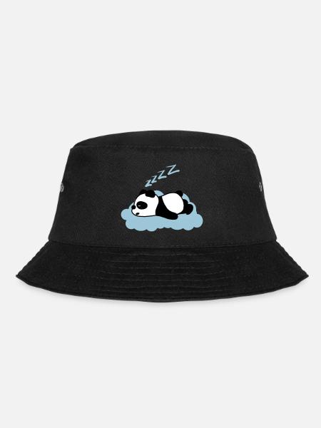 Sleepy panda - Bucket Hat - black