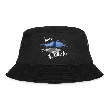 Save the Whales Fin WhaleFish Gift Save - Bucket Hat - black - Front - Lela (165cm)