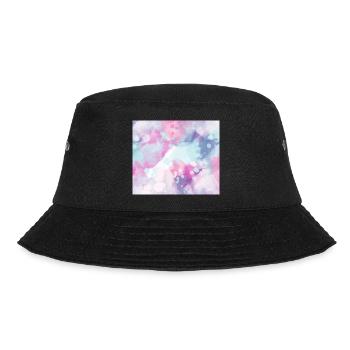 Aquarell Druck - Bucket Hat - Schwarz - Vorne - Lela (165cm)
