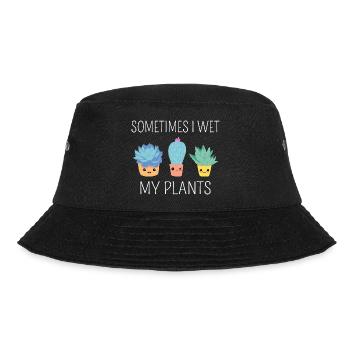 Manchmal nass meine Pflanzen II - Bucket Hat - Schwarz - Vorne - Lela (165cm)