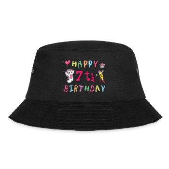 Happy 7th birthday. 7 years of childbirth - Bucket Hat - black - Front - Lela (165cm)