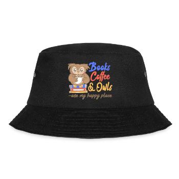 Livres Café Et Hiboux Sont Mon Lieu Heureux - Bob - noir - Devant - Lela (165cm)