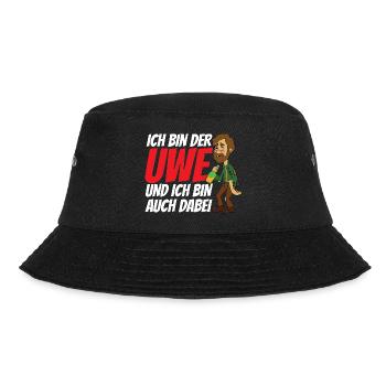 Ich bin der Uwe und bin auch dabei - Bucket Hat - Schwarz - Vorne - Lela (165cm)