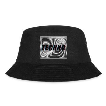 Techno Waves Trippy Psychedelic - Bucket Hat - black - Front - Lela (165cm)