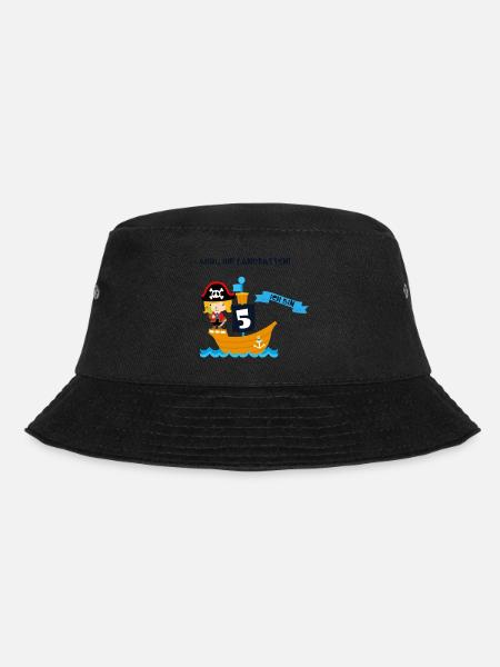 Geburtstagsshirt 5 Jahre Junge Pirat Piraten - Bucket Hat - Schwarz