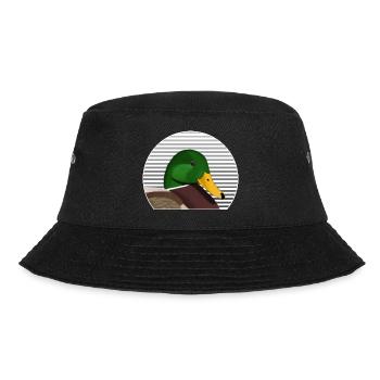 Stockente Vogel Vogelfreund Vogelbeobachter - Bucket Hat - Schwarz - Vorne - Lela (165cm)