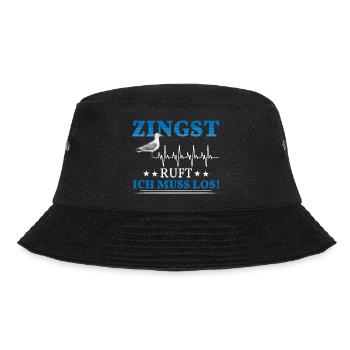 Zingst ruft Herzschlag Ostsee Möwe - Bucket Hat - Schwarz - Vorne - Lela (165cm)