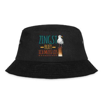 Retro Zingst ruft Anker Ostsee Fischland - Bucket Hat - Schwarz - Vorne - Lela (165cm)
