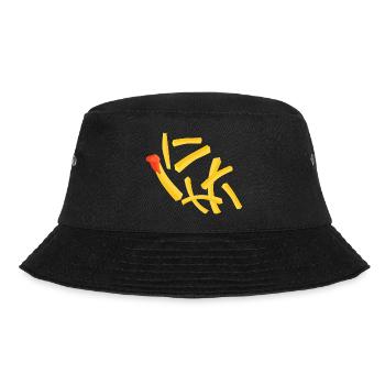 Pommes mit Ketchup - Bucket Hat - Schwarz - Vorne - Lela (165cm)
