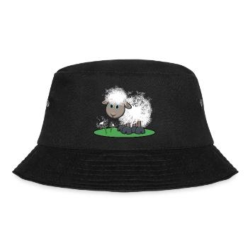 Schaf lustig mit Pusteblume witziges Geschenk - Bucket Hat - Schwarz - Vorne - Lela (165cm)