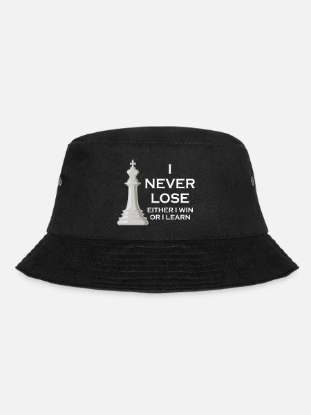 I Never Lose I Either Win Or I Learn Chess - Bucket Hat - black