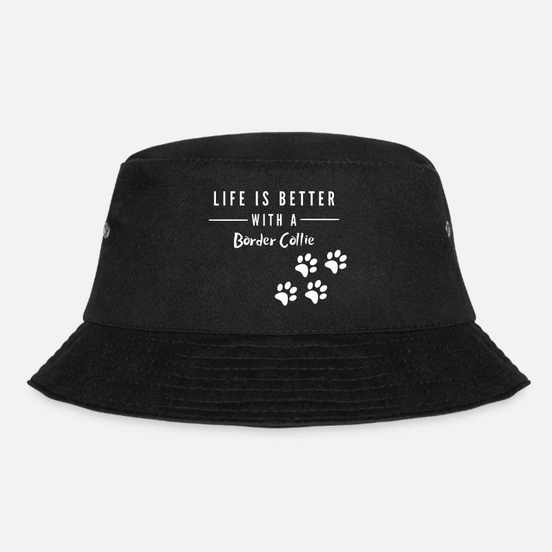 Life is better with a Border Collie - Bucket Hat - Schwarz