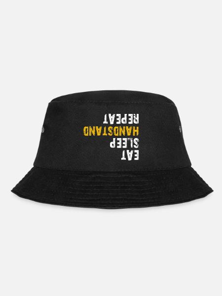 Essen Schlaf Handstand wiederholen - Bucket Hat - Schwarz