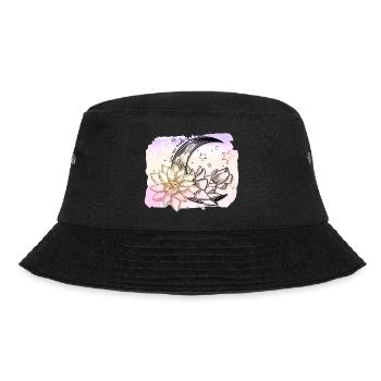 Crescent moon with flowers and stars - Bucket Hat - black - Front - Lela (165cm)