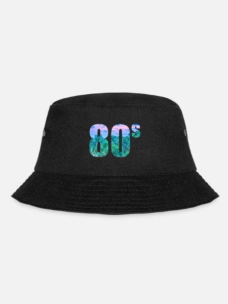 80s - Bucket Hat - Schwarz
