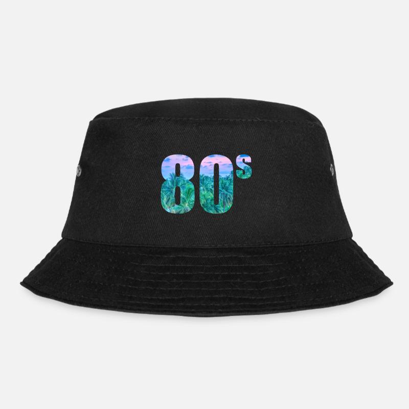 80s - Bucket Hat - Schwarz