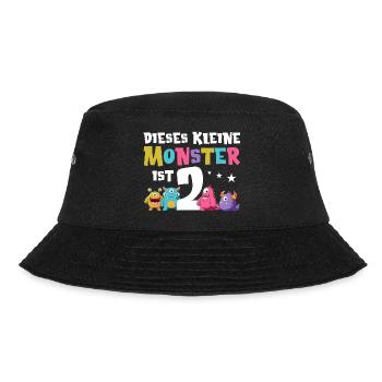 2 Geburtstag 2. Geburtstag Monster Spruch - Bucket Hat - Schwarz - Vorne - Lela (165cm)