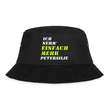 Shirt für Küchenkräuter Fans - Petersilie - Bucket Hat - Schwarz - Vorne - Lela (165cm)
