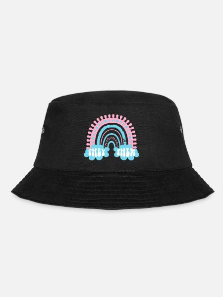 Sie Sie Trans Pronouns Transgender Boho Regenbogen - Bucket Hat - Schwarz