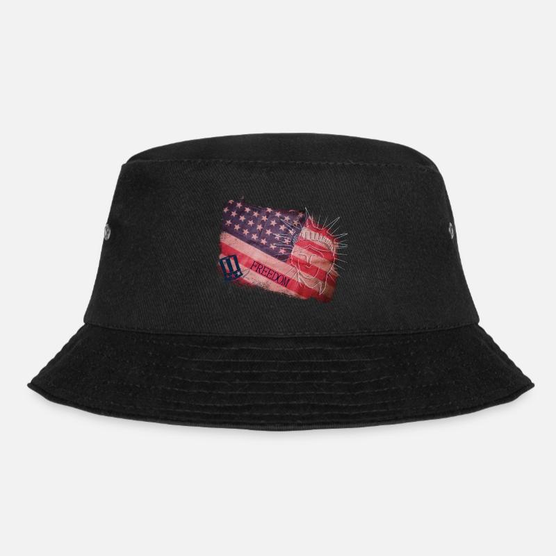 American Flag - Bucket Hat - black