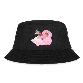 Einhorn im Bett - Bucket Hat - Schwarz - Vorne - Lela (165cm)