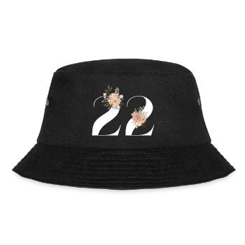 22nd Anniversary Flowers (Gift of 22 years) - Bucket Hat - black - Front - Lela (165cm)