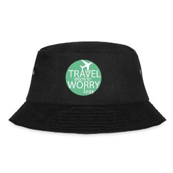 Travel more worry less - mintgrün - Bucket Hat - Schwarz - Vorne - Lela (165cm)