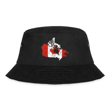 Canada Flag Country Outline Vintage - Bucket Hat - black - Front - Lela (165cm)