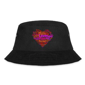 wordcloud heart girl - Bucket Hat - Schwarz - Vorne - Lela (165cm)