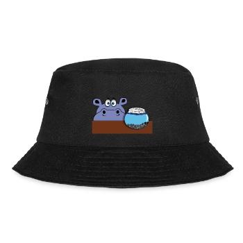 hippo nilpferd fisch aquarium glas goldfisch tier - Bucket Hat - Schwarz - Vorne - Lela (165cm)