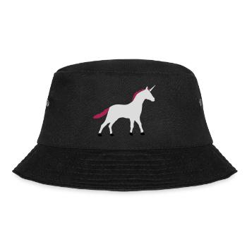 Unicorn Silhouette Outline Shadow - Bucket Hat - black - Front - Lela (165cm)