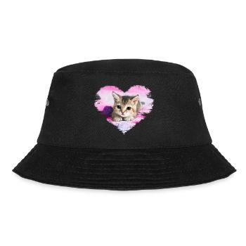 sweet kitten in a heart - Bucket Hat - black - Front - Lela (165cm)