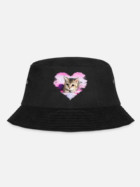 doux chaton dans un cœur - Bob - noir